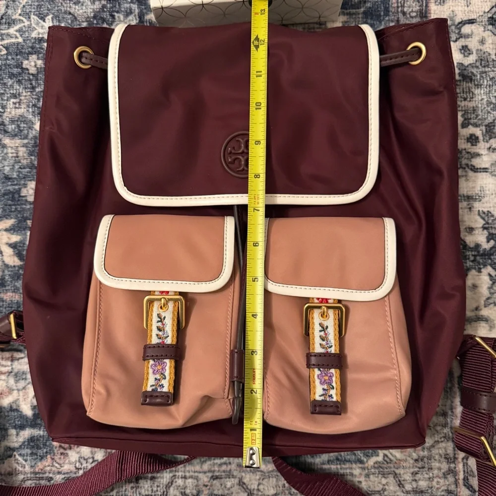 Tory Burch| EUC Burgundy and Pink Nylon Backpack - Picture 11 of 11